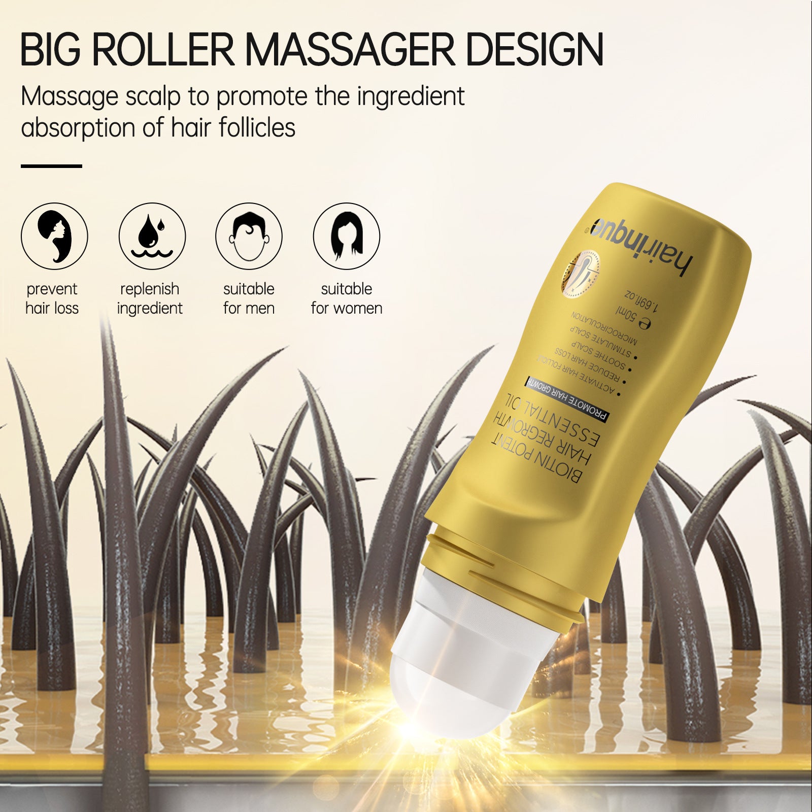Growth Density Hair Care Scalp Nutrition Roll-On Serum