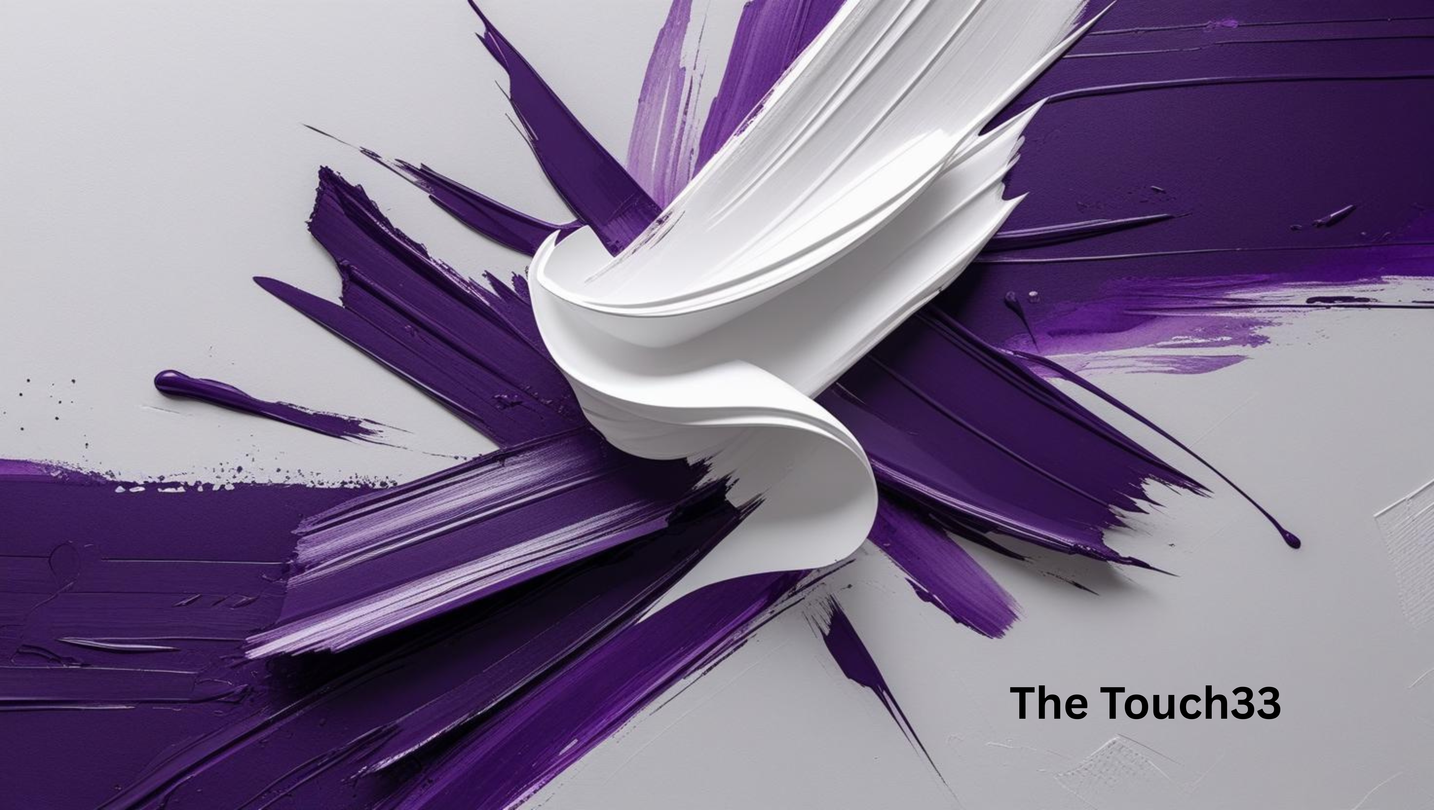 The Touch33 Wall art Purple and white brush style